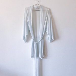 Vintage Silk Oscar de la Renta Robe - Pale Blue